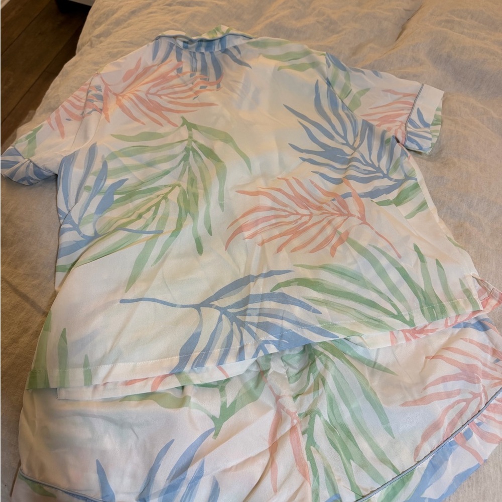 Joie Pastel Leaf-Print Pajama Set
